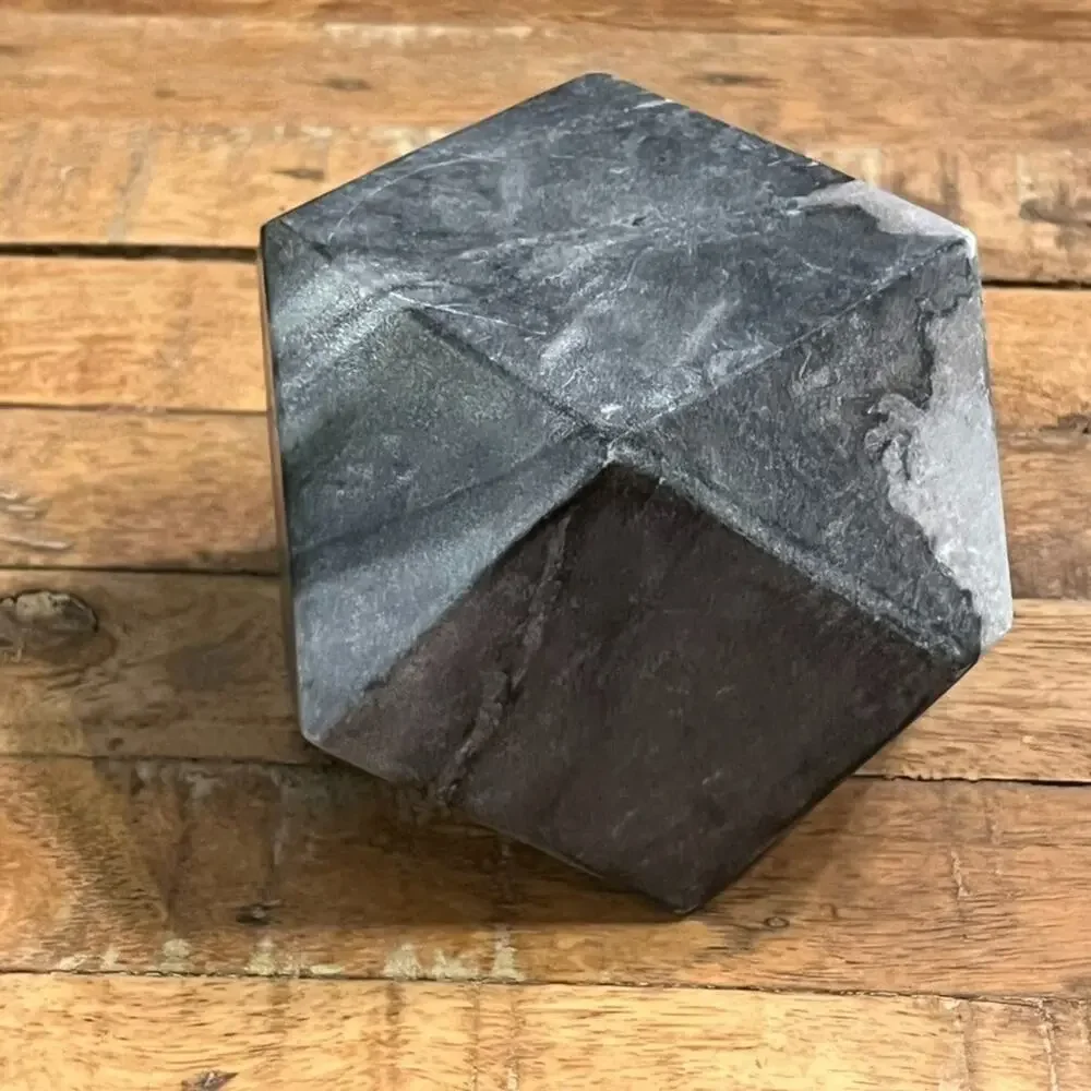 Vintage Marble Diamond Cut Natural Stone Minimalist Desk Decor Paperweight